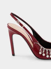 Gucci Burgundy Pumps with Crystal Chain