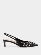Gucci Black Patent Leather Pumps with Crystal Chain