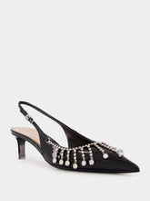 Gucci Black Patent Leather Pumps with Crystal Chain
