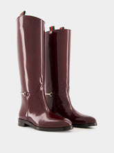 Gucci Burgundy Slim Horsebit Leather Boots