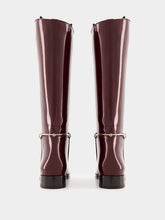 Gucci Burgundy Slim Horsebit Leather Boots