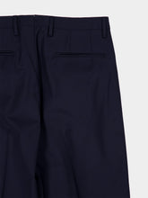 Boglioli Navy Blue Straight Fit Wool Trousers