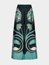 La DoubleJ Dark Green Placée Silk Palazzo Pants