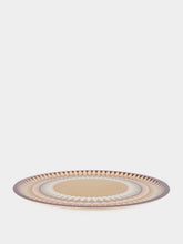 La DoubleJ Solid Yellow Printed Round Wooden Tray Large