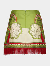 La DoubleJ Anemone Ghirlanda Silk Foulard Mini Skirt with Fringes