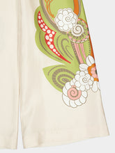 La DoubleJ Date Palms Placée Silk Palazzo Pants