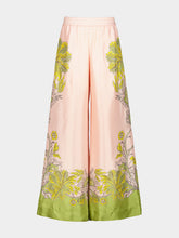 La DoubleJ Swathe Placée Pink Silk Twill Palazzo Pants