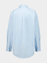 La DoubleJ Peony Placée Embroidered Cotton Boyfriend Shirt