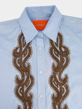 La DoubleJ Peony Placée Embroidered Cotton Boyfriend Shirt