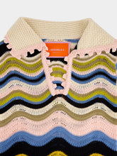 La DoubleJ Green and Pink Cotton Knit Chevron Mini Dress