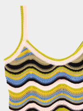 La DoubleJ Green and Pink Cotton Knit Chevron Sundress