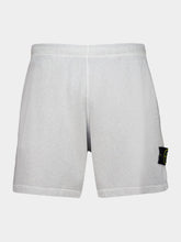 Stone Island Pearl Grey Malfilé Fleece Old Effect Shorts