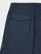 Stone Island Slate Blue Cotton Linen Ghost Fatigue Trousers