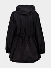 Moncler Black Hooded Ruched Rain Jacket