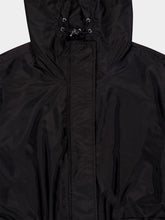Moncler Black Hooded Ruched Rain Jacket