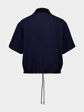 Moncler Night Blue Cropped Cotton Piquet Polo Shirt