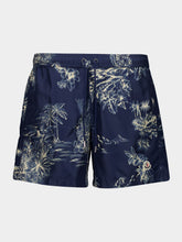 Moncler Navy Floral Print Swim Shorts