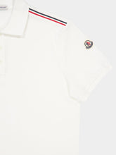 Moncler White Tricolor-Trimmed Cotton Piquet Polo Shirt
