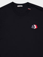 Moncler Navy Blue Cotton T-Shirt with Logo