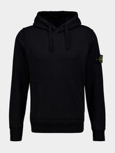 Stone Island Black Organic Cotton Fleece Hooded Sweatshirt