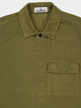 Stone Island Military Green Brushed Organic Cotton Canvas Shirt