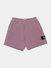 Stone Island Purple Grey Malfilé Cotton Fleece Jogger Shorts