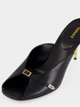 Versace Black Nyx 80 Leather Mules