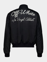 Off-White Black Script Varsity Nylon Bomber Jacket