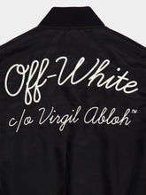Off-White Black Script Varsity Nylon Bomber Jacket