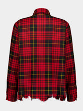 Alexander McQueen Red Distressed Tartan Overshirt