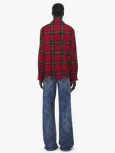 Alexander McQueen Red Distressed Tartan Overshirt