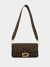 Fendi Brown FF Jacquard Baguette Bag