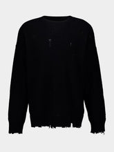 MM6 Maison Margiela Black Distressed Cotton Knit Sweater