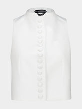 Tom Ford White Cotton Waist-Length Buttoned Top