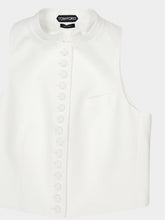Tom Ford White Cotton Waist-Length Buttoned Top