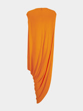 Tom Ford Orange Fluorescent Jersey Asymmetric Sleeveless Dress