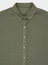 120% Lino Khaki Linen Short Sleeve Shirt