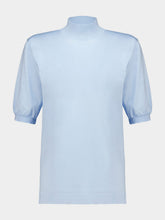 Prada Sky Blue Cotton Mock Neck Sweater