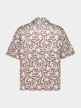Prada Tan and White Printed Cotton Bowling Shirt