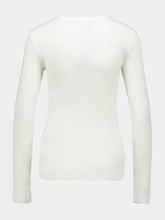 Dolce & Gabbana White Ribbed Long Sleeve Top