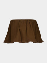 Miu Miu Cocoa Brown Garment-Dyed Cotton Miniskirt