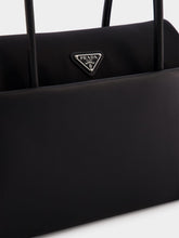 Prada Black Passage Medium Leather Bag with Re-Nylon Flap