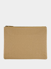 Dragon Diffusion Beige A4 Woven Leather Pochette