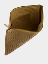 Dragon Diffusion Beige A4 Woven Leather Pochette