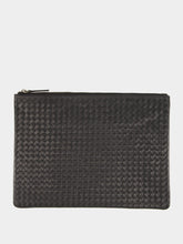 Dragon Diffusion Black A4 Woven Leather Pochette