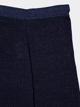 Piacenza 1733 Navy Blue Silk and Linen Wide-Leg Trousers