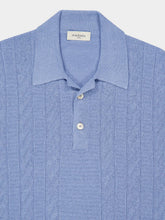 Piacenza 1733 Celeste Blue Silk and Cotton Knit Polo