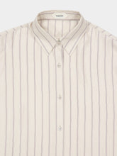 Versace Beige Striped Silk Twill Oversized Shirt