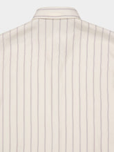 Versace Beige Striped Silk Twill Oversized Shirt