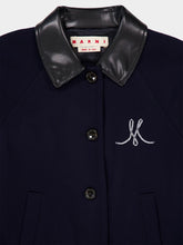 Marni Deep Blue Wool Crêpe Bomber Jacket